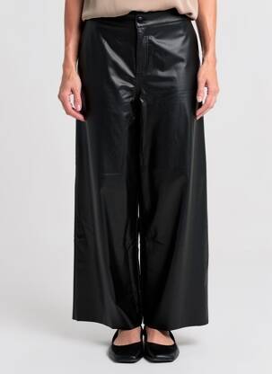 Pantalon larg talie cu cleme mărime normală negru YSABEL MORA femeie