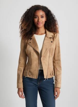 Jachete casual guler tip costum bej H F WOMAN COLLECTION femeie