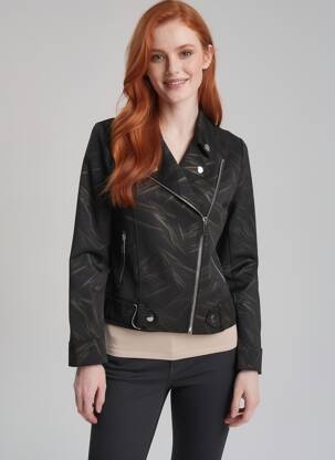 Jachete casual guler tip costum negru H F WOMAN COLLECTION femeie