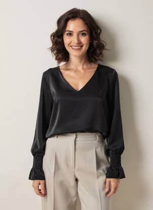 Bluză mâneci lungi mâneci lungi negru ESTEE BROWN femeie