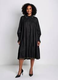 Rochie midi mâneci lungi mâneci lungi negru EXETERA femeie