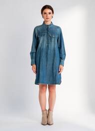 Rochie scurtă mâneci lungi mâneci lungi albastru LUISA CERANO femeie