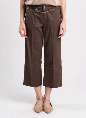 Pantalon 7/8 țesătură poplin mărime normală maro LIU JO femeie