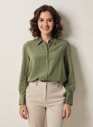 Cămașă croială fluidă mâneci lungi verde GERARD DAREL femeie