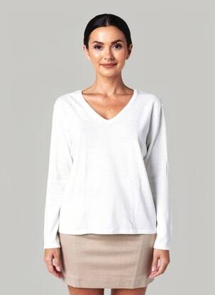 Pulover croială dreaptă mâneci lungi alb ESCORPION femeie