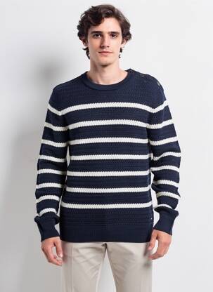 Pulover guler rotund mâneci lungi albastru TOMMY HILFIGER bărbat