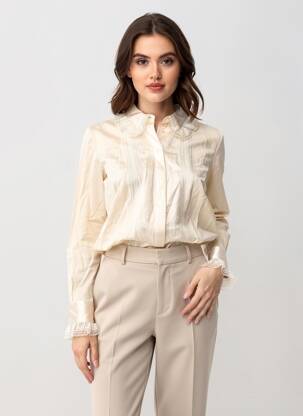 Cămașă croială dreaptă mâneci lungi bej ALEXIS MABILLE femeie