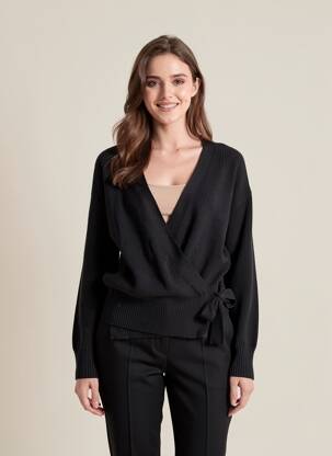 Vestă cu mâneci lungi elasticitate negru OBJECT femeie