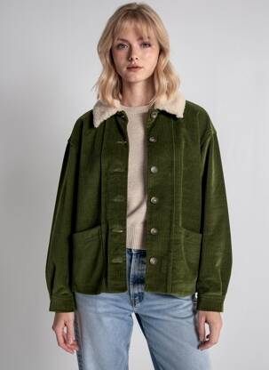 Jachete casual croială dreaptă verde ICHI femeie