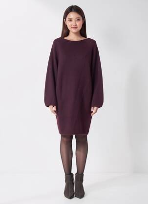 Rochie pulover croială dreaptă mâneci lungi violet KARMA KOMA femeie