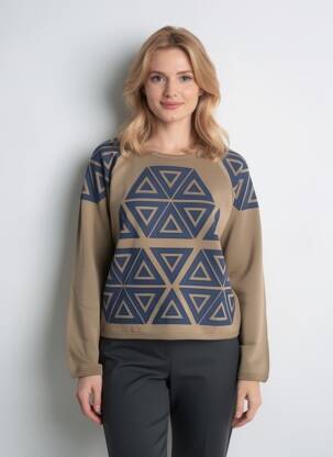 Hanorac broderie mâneci lungi maro LEON & HARPER femeie