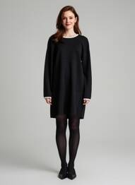Rochie pulover elasticitate mâneci lungi negru ICHI femeie
