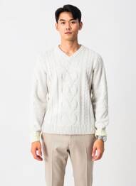 Pulover guler în v mâneci lungi gri SCOTCH & SODA bărbat