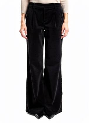 Pantalon evazat elasticitate talie înaltă negru OBJECT femeie