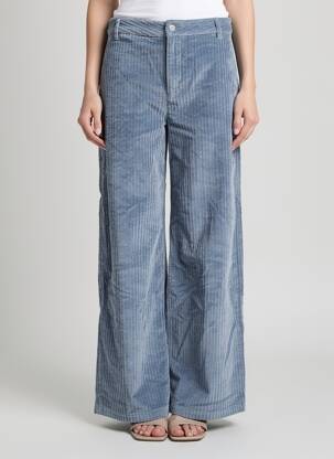 Pantalon evazat elasticitate mărime normală albastru THINKING MU femeie