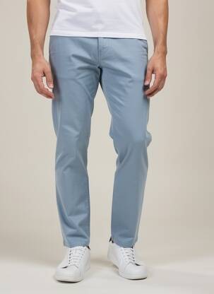 Pantalon chino țesătură poplin mărime normală albastru TELERIA ZED bărbat