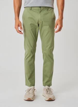 Pantalon chino țesătură poplin mărime normală verde TELERIA ZED bărbat