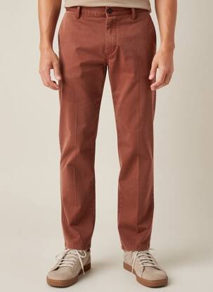 Pantalon chino elasticitate mărime normală maro TELERIA ZED bărbat