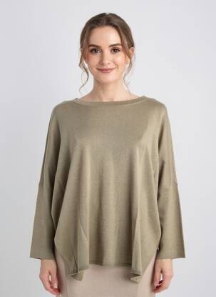 Pulover croială dreaptă mâneci lungi verde BETTY BARCLAY femeie