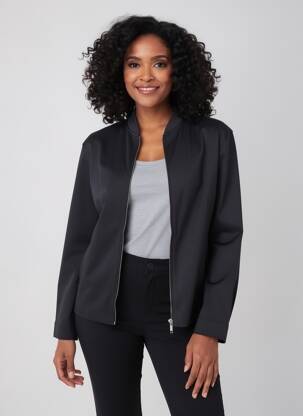 Jachete casual croială dreaptă negru DESOTO femeie