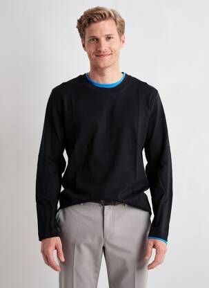 Tricou croială cambrată mâneci lungi negru MBM bărbat
