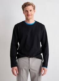 Tricou croială cambrată mâneci lungi negru MBM bărbat