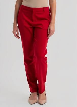 Pantalon drept țesătură crep mărime normală roșu MKT STUDIO femeie