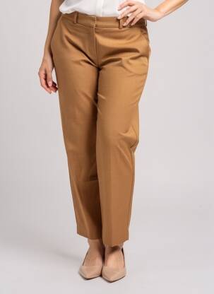 Pantalon drept elasticitate mărime normală maro MANGO femeie