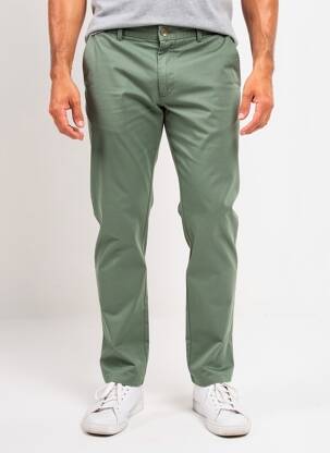 Pantalon chino bio mărime normală verde MEYER bărbat