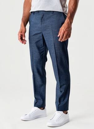 Pantalon chino țesătură melanj mărime normală albastru MEYER bărbat