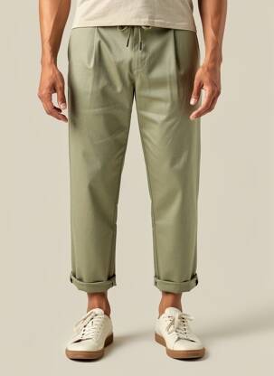 Pantalon chino elasticitate mărime normală verde DESOTO bărbat