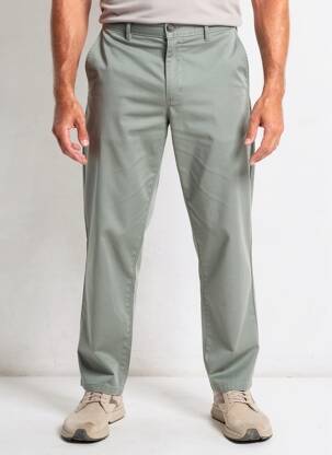 Pantalon chino bio mărime normală verde MEYER bărbat