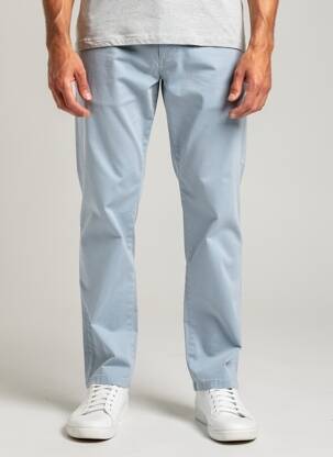 Pantalon chino țesătură poplin talie joasă albastru MEYER bărbat