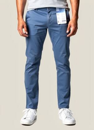 Pantalon chino elasticitate mărime normală albastru M5 BY MEYER bărbat
