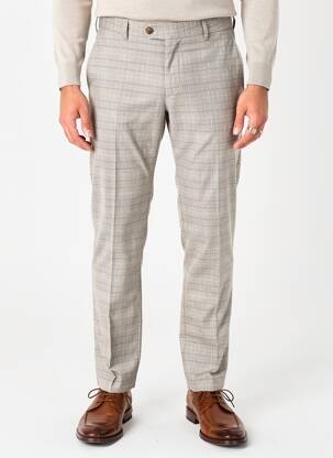 Pantalon chino imprimeu imprimeu prinț de wales talie joasă maro MMX bărbat