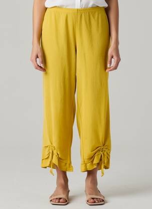 Pantalon 7/8 talie elastică mărime normală galben G!OZE femeie