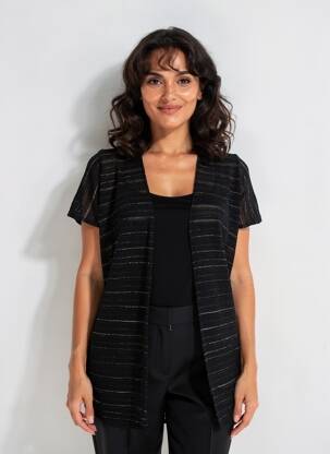 Vestă cu mâneci scurte mâneci trei sferturi negru PLUME BY MAÏTÉ & SYLVIE femeie