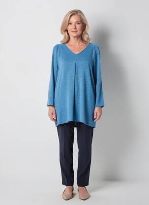 Tricou mâneci 3/4 mâneci 3/4 albastru CISO femeie