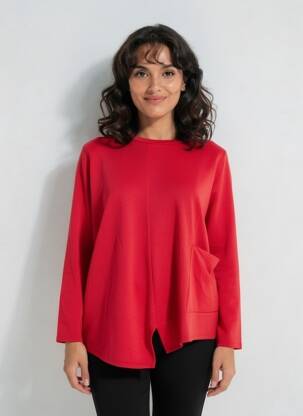 Hanorac mâneci lungi mâneci lungi roșu SOPHIA femeie