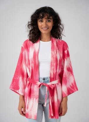 Jachete kimono guler în v roz PLUME femeie