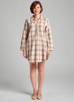 Rochie scurtă mâneci lungi mâneci lungi bej CISO femeie