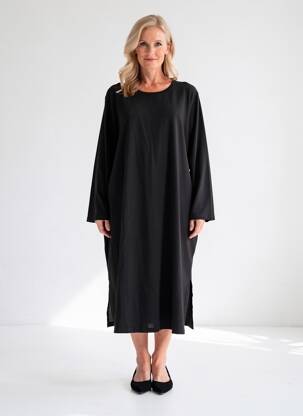 Rochie lungă mâneci lungi mâneci lungi negru CISO femeie