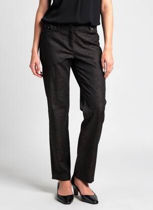 Pantalon slim țesătură poplin mărime normală negru COPENHAGEN femeie