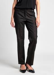 Pantalon slim țesătură poplin mărime normală negru COPENHAGEN femeie