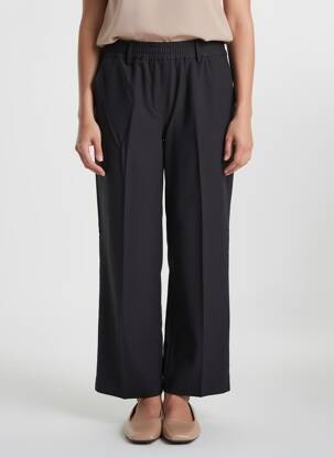 Pantalon 7/8 țesătură poplin mărime normală negru BRANDTEX femeie