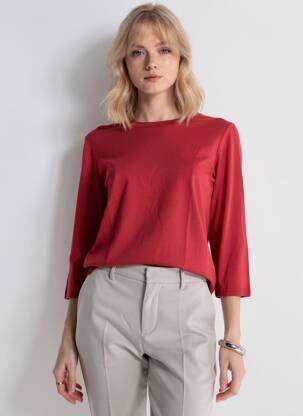 Tricou elasticitate mâneci 3/4 roșu BRANDTEX femme
