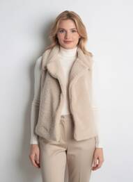 Vestă fără mâneci buzunare false bej SIGNE NATURE femme