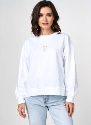 Hanorac broderie mâneci lungi alb MUS & BOMBON femeie