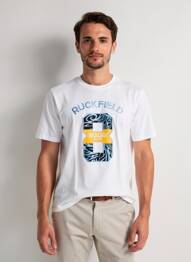 Tricou broderie mâneci scurte alb RUCKFIELD bărbat