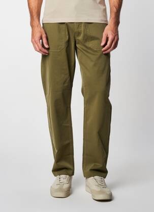 Pantalon drept țesătură poplin mărime normală verde DAYTONA bărbat